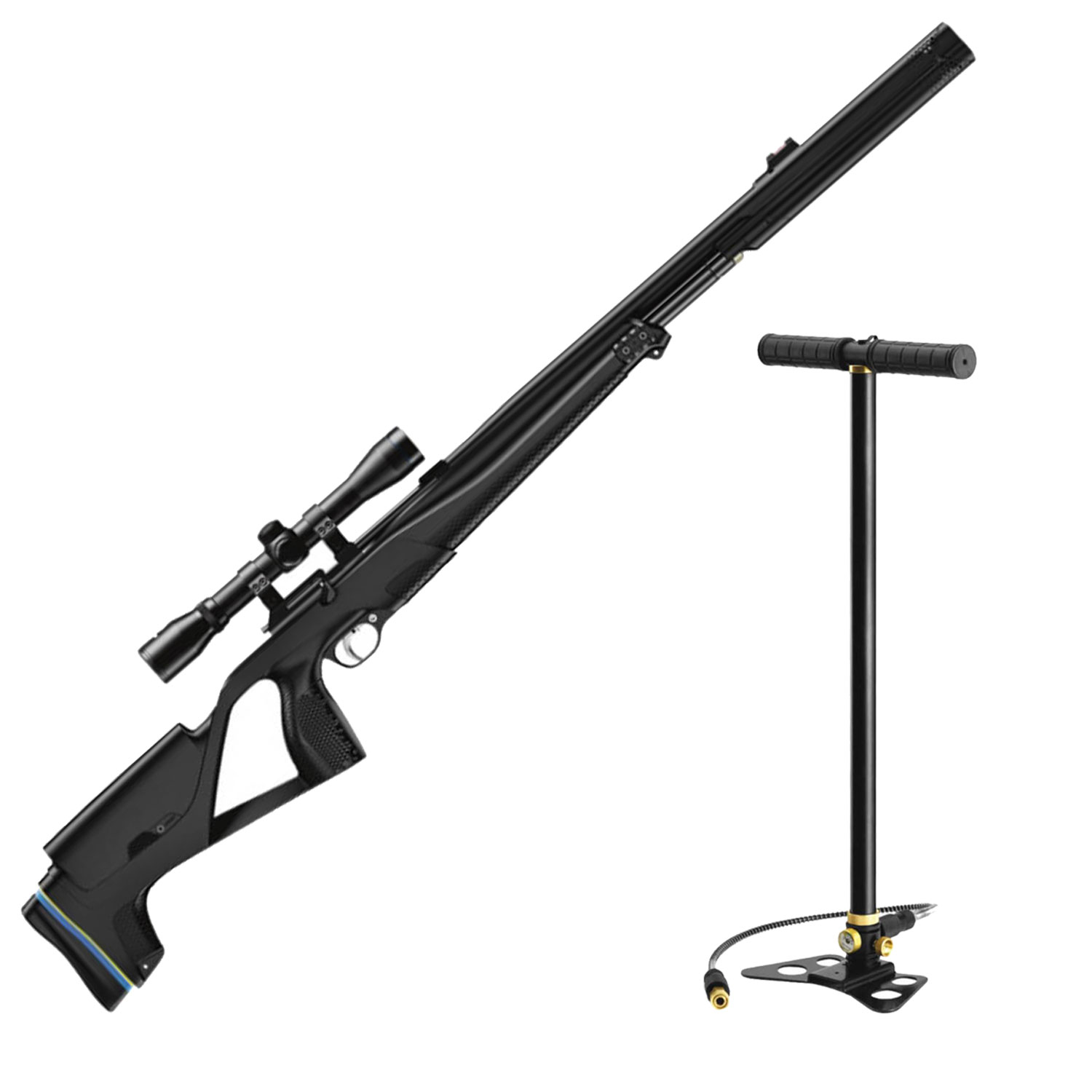 XM1 Suppressed Air Rifle, .177 Cal., 4x32 Scope, w/ Hand Pump
